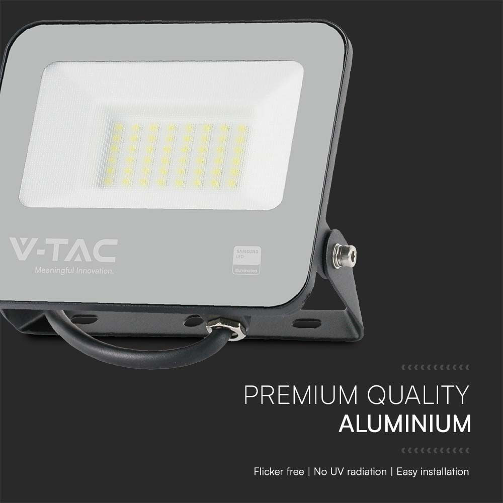 V-Tac 50W LED projektør med Samsung LED chip, 5740lm, IP65, udendørs, 5 års garanti