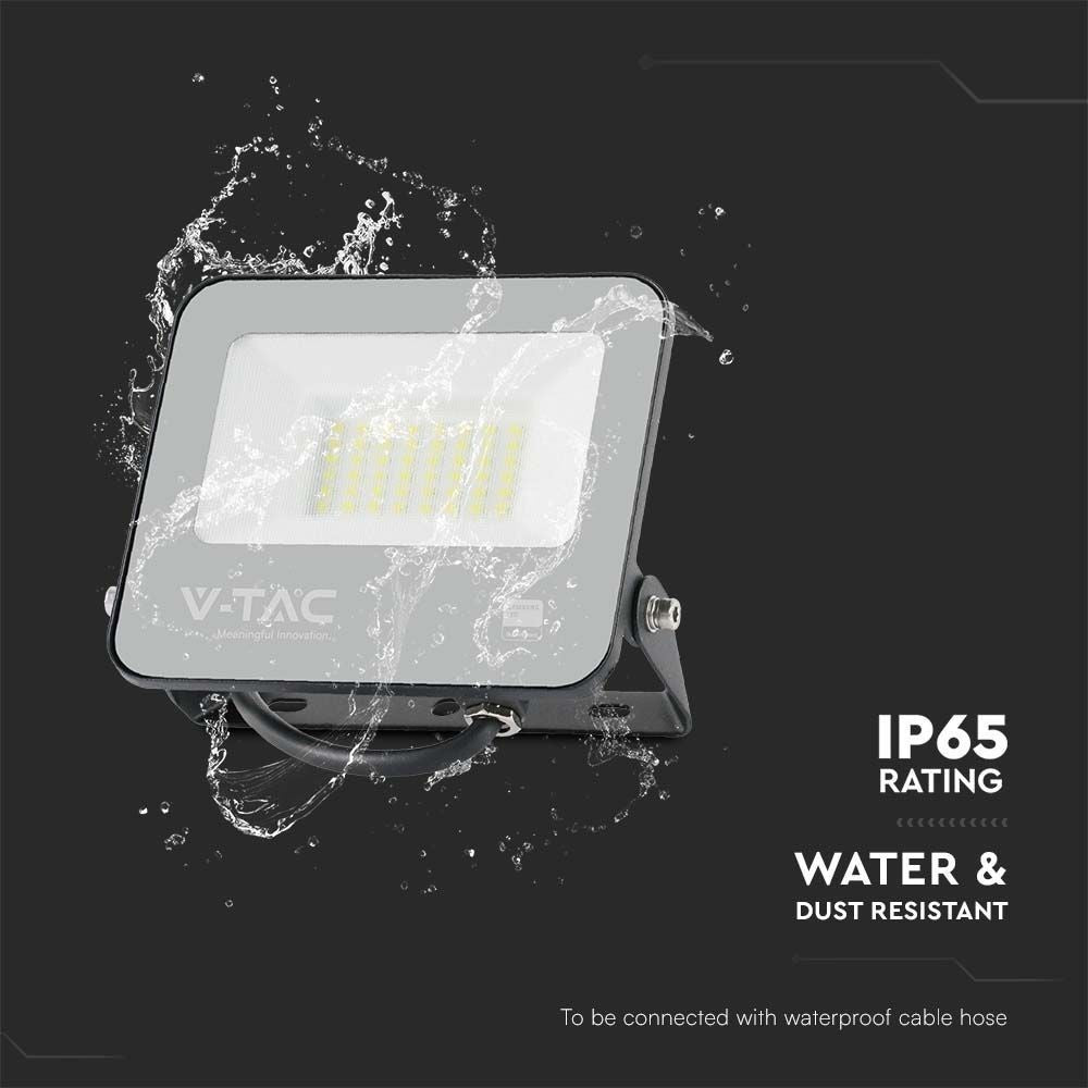 V-Tac 50W LED projektør med Samsung LED chip, 5740lm, IP65, udendørs, 5 års garanti