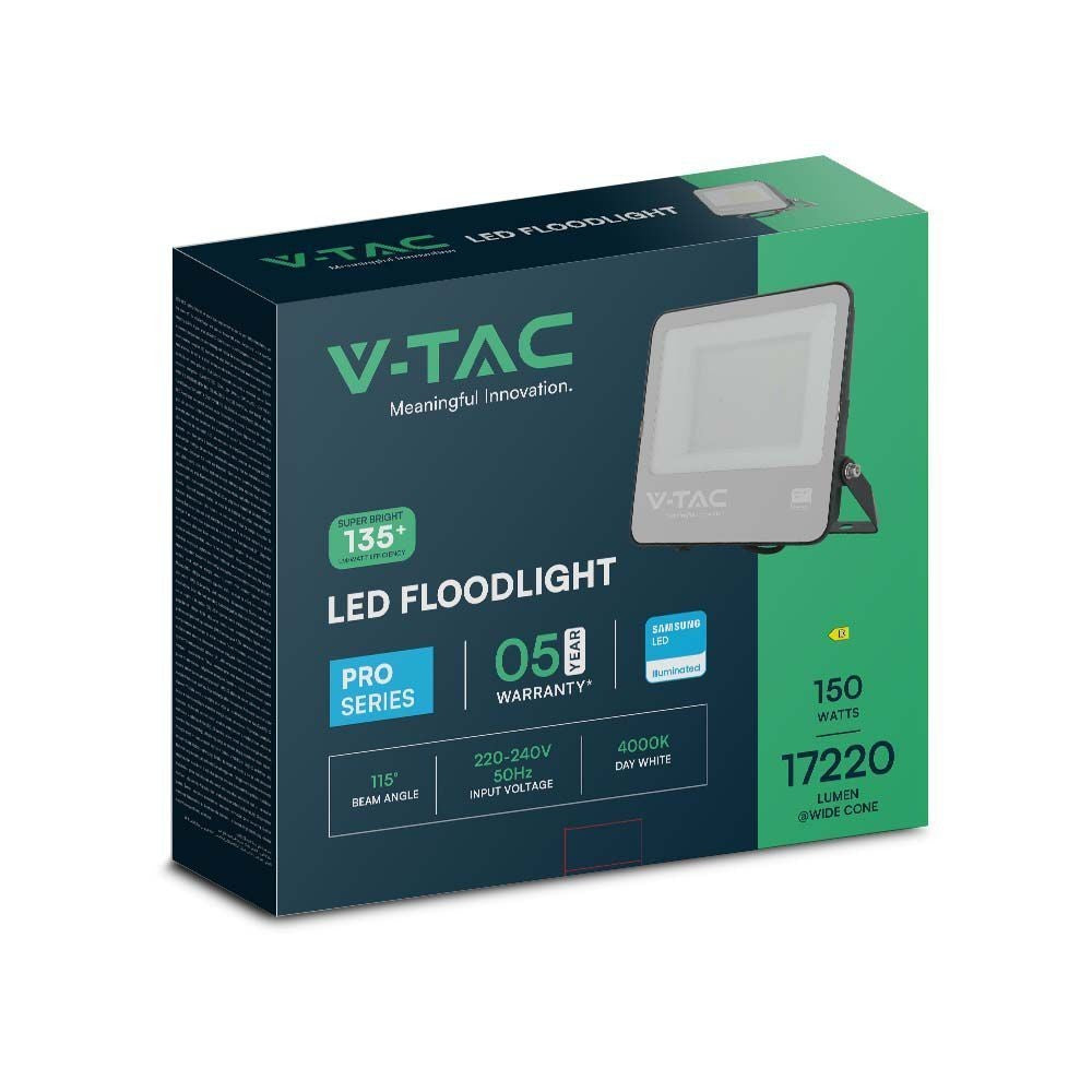 V-Tac 150W LED projektør med Samsung LED chip, IP65, 135lm/W