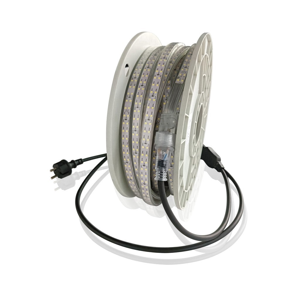 LEDlife arbejdslys 50m LED strip på tromle - 230V, IP67, 180 LED/m, 11W/m, 1100 lm/m