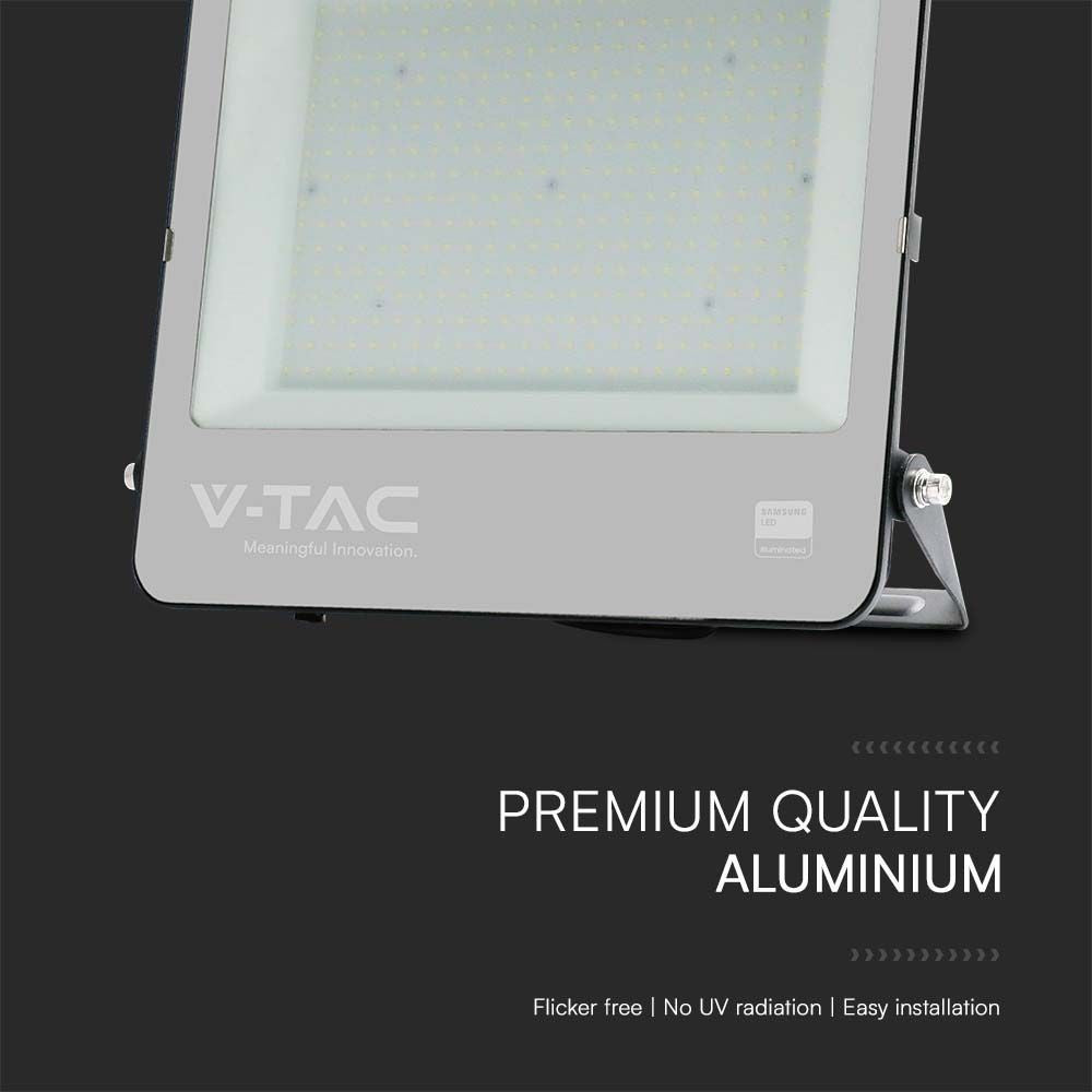 V-Tac 300W LED projektør, 135lm/W - Samsung LED chip, udendørs arbejdslampe, 1m ledning