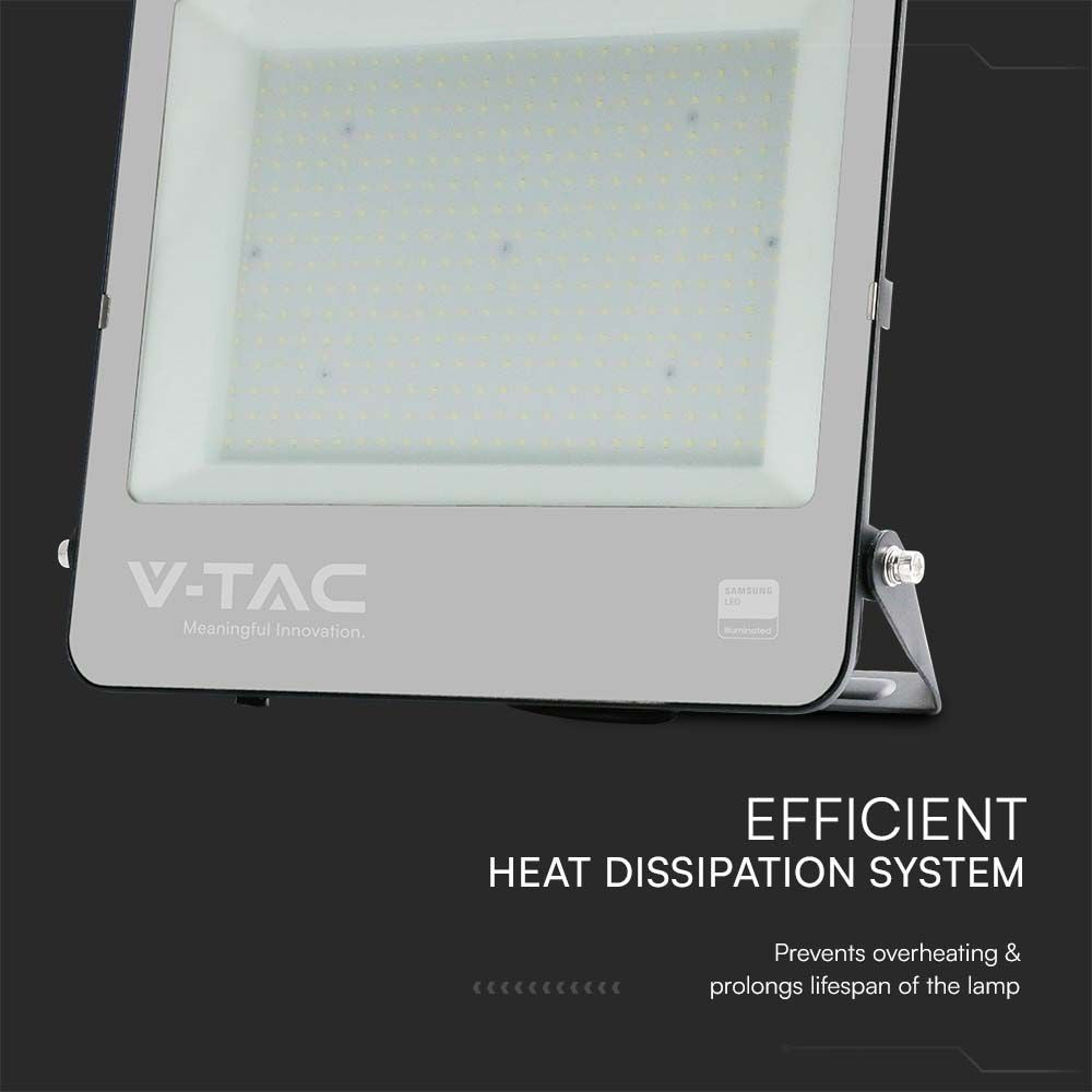 V-Tac 300W LED projektør, 135lm/W - Samsung LED chip, udendørs arbejdslampe, 1m ledning