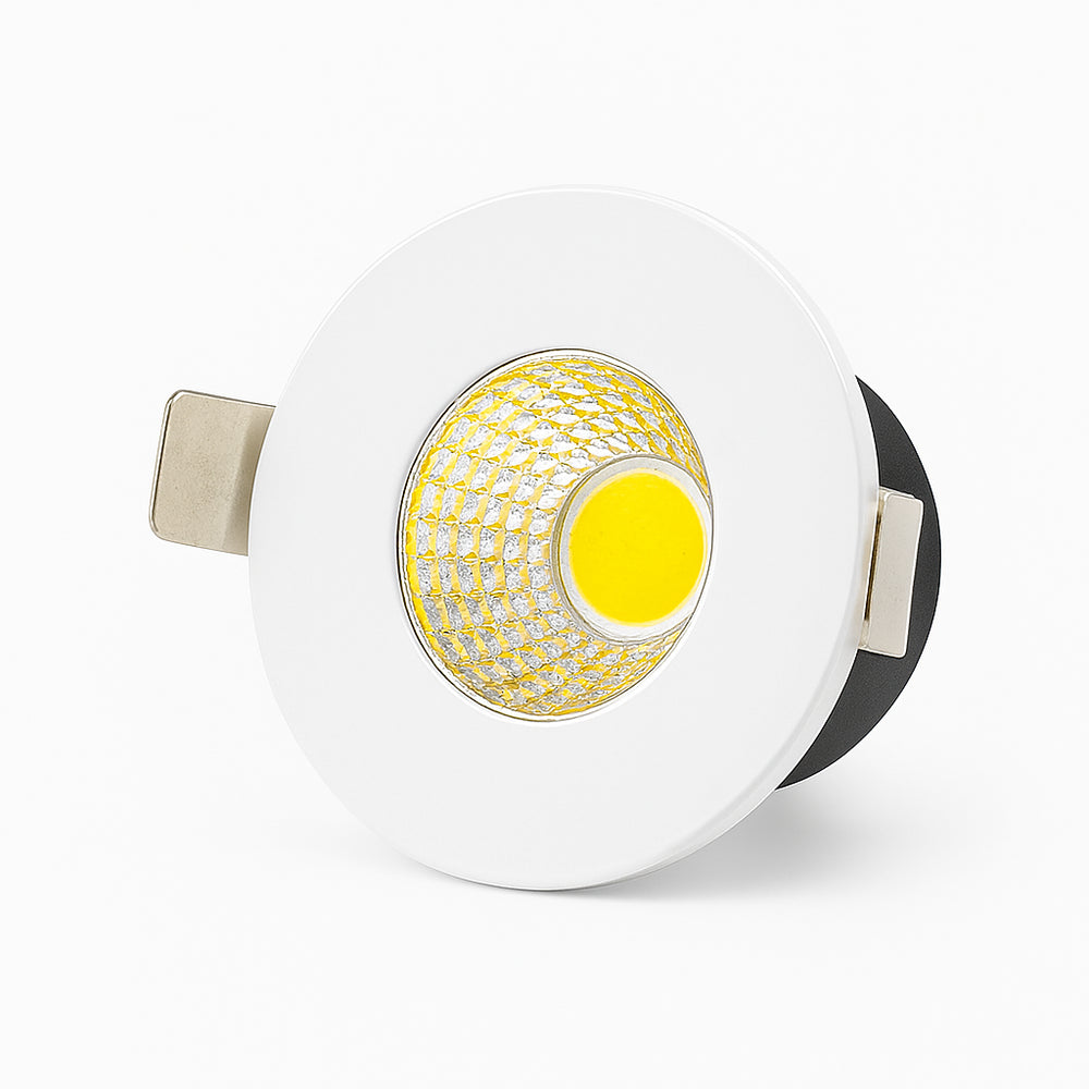 LEDlife Focu38 møbelspot indbygning RA92 - Ø3,5 cm hul, Ø3,8 cm, Mat hvid, 2W, 12V - Erstatter 20W, 170lm