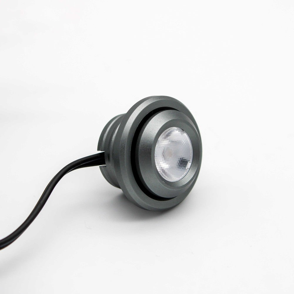 LEDlife SPOT29 møbelspot indbygning RA90 - Børstet stål, 1W, 12V DC, Ø2,9 cm, 100lm, Hul Ø2 cm