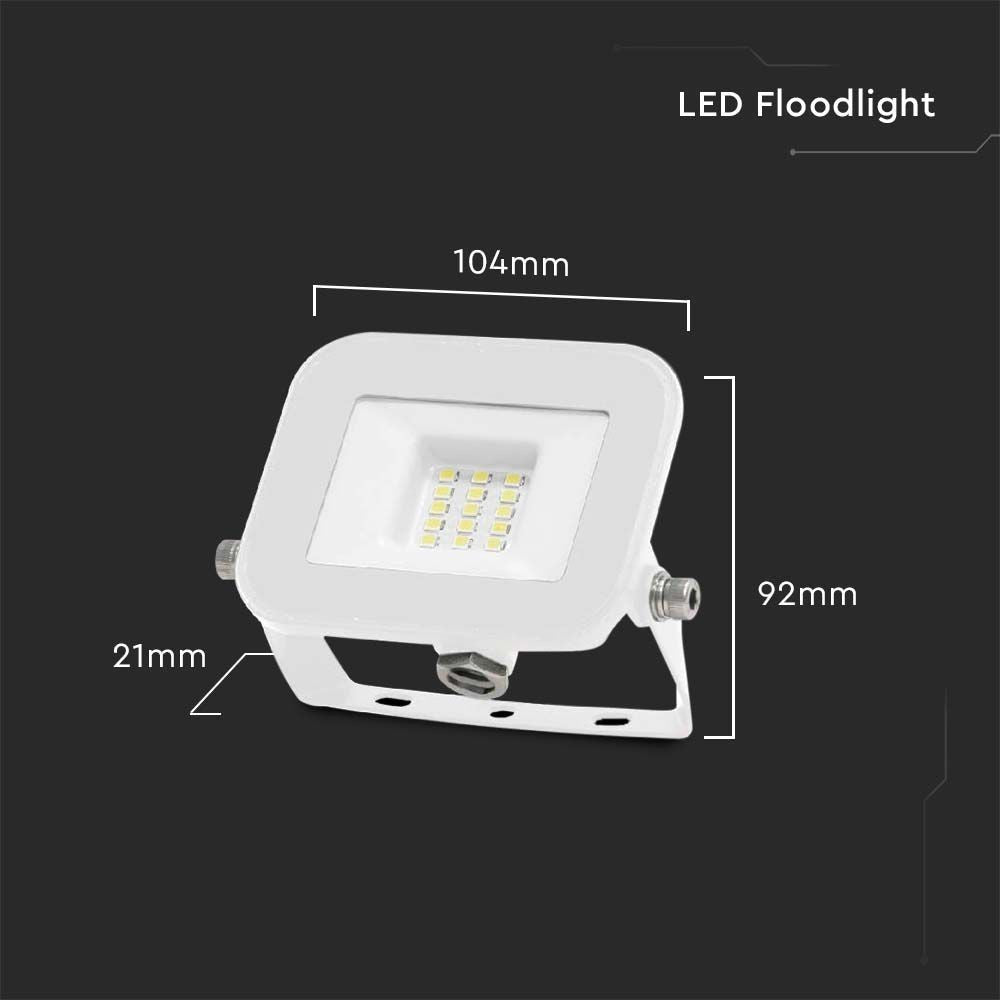 V-Tac 10W LED projektør med Samsung LED chip - 5 års garanti - IP65 - Til udendørs brug