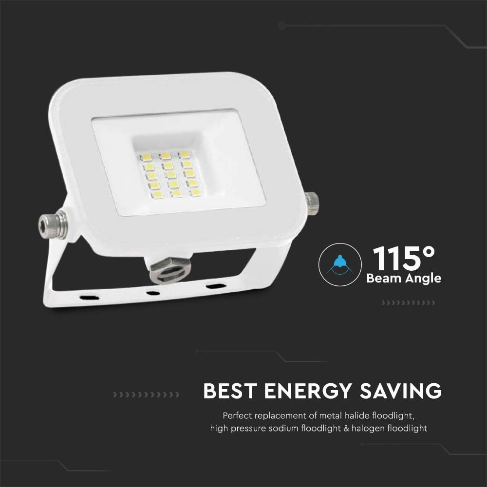 V-Tac 10W LED projektør med Samsung LED chip - 5 års garanti - IP65 - Til udendørs brug