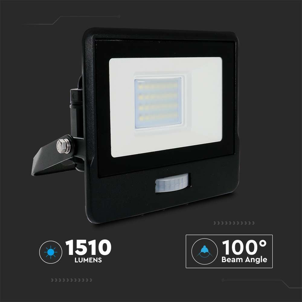 V-Tac 20W LED projektør med sensor - SMD, Samsung LED chip - 5 års garanti