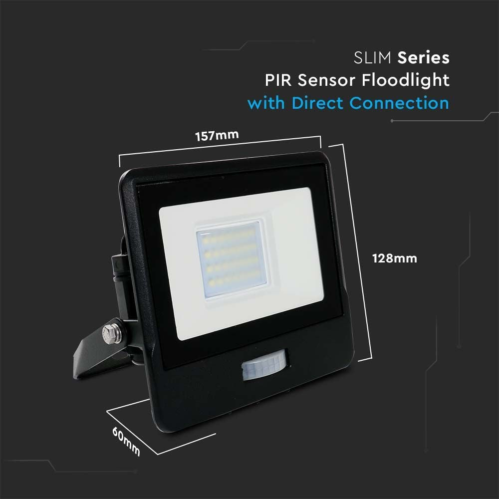 V-Tac 20W LED projektør med sensor - SMD, Samsung LED chip - 5 års garanti