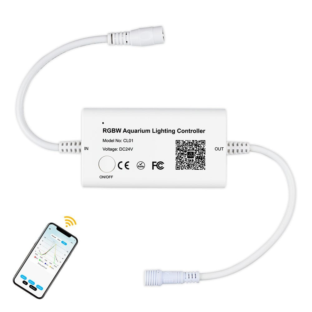 120 cm RGBW Wifi akvarie armatur - 35W LED, IP67, 230V, 1700lm, Vandtæt