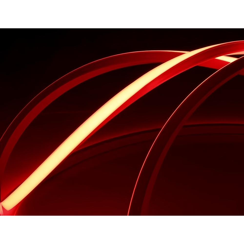 AnyCut Neon Flex 10x10 Rød LED strip - 5m, 8W/m, 12V, Ingen klippeafstand