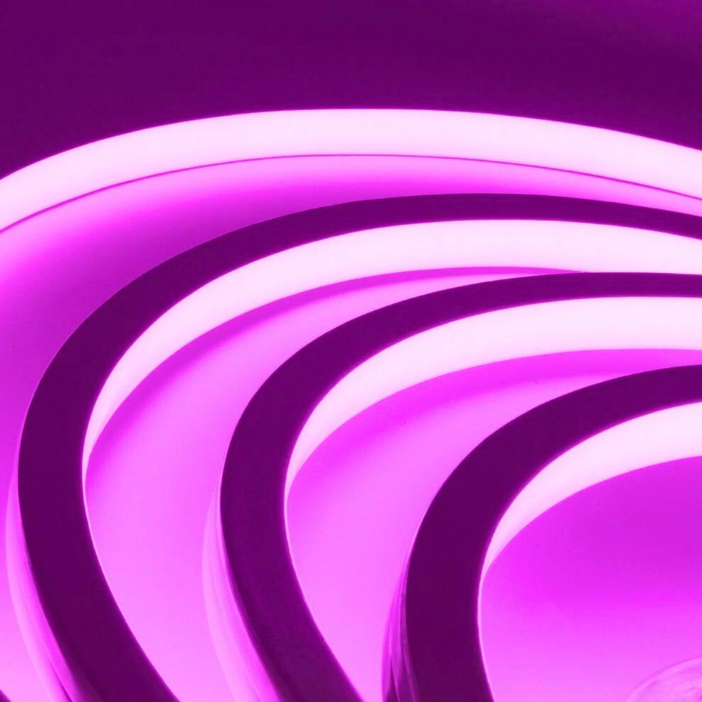 AnyCut Neon Flex Lilla LED strip - 5m, 8W/m, 12V - Ingen klippeafstand - Ideel til dekoration og stemningsbelysning