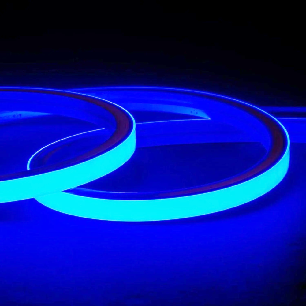 AnyCut Neon Flex 10x10 Blå LED strip - 5m, 8W/m, 12V, Ingen klippeafstand