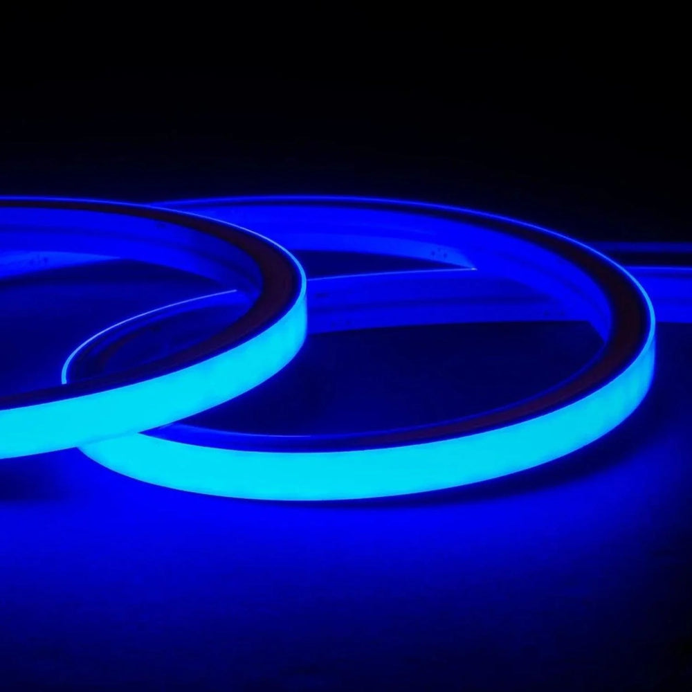 AnyCut Neon Flex 10x10 Blå LED strip - 5m, 8W/m, 12V, Ingen klippeafstand