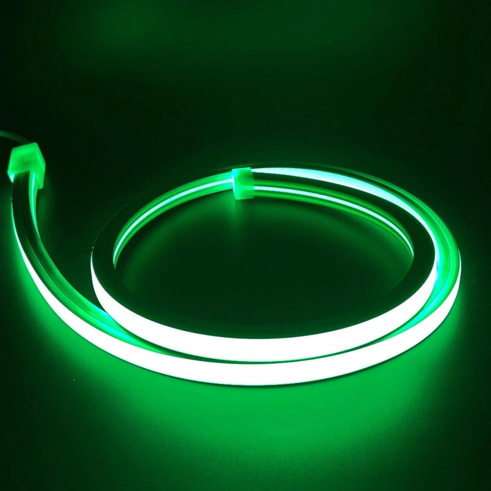 AnyCut Neon Flex Grøn LED strip - 5m, 8W/m, 12V, Ingen klippeafstand