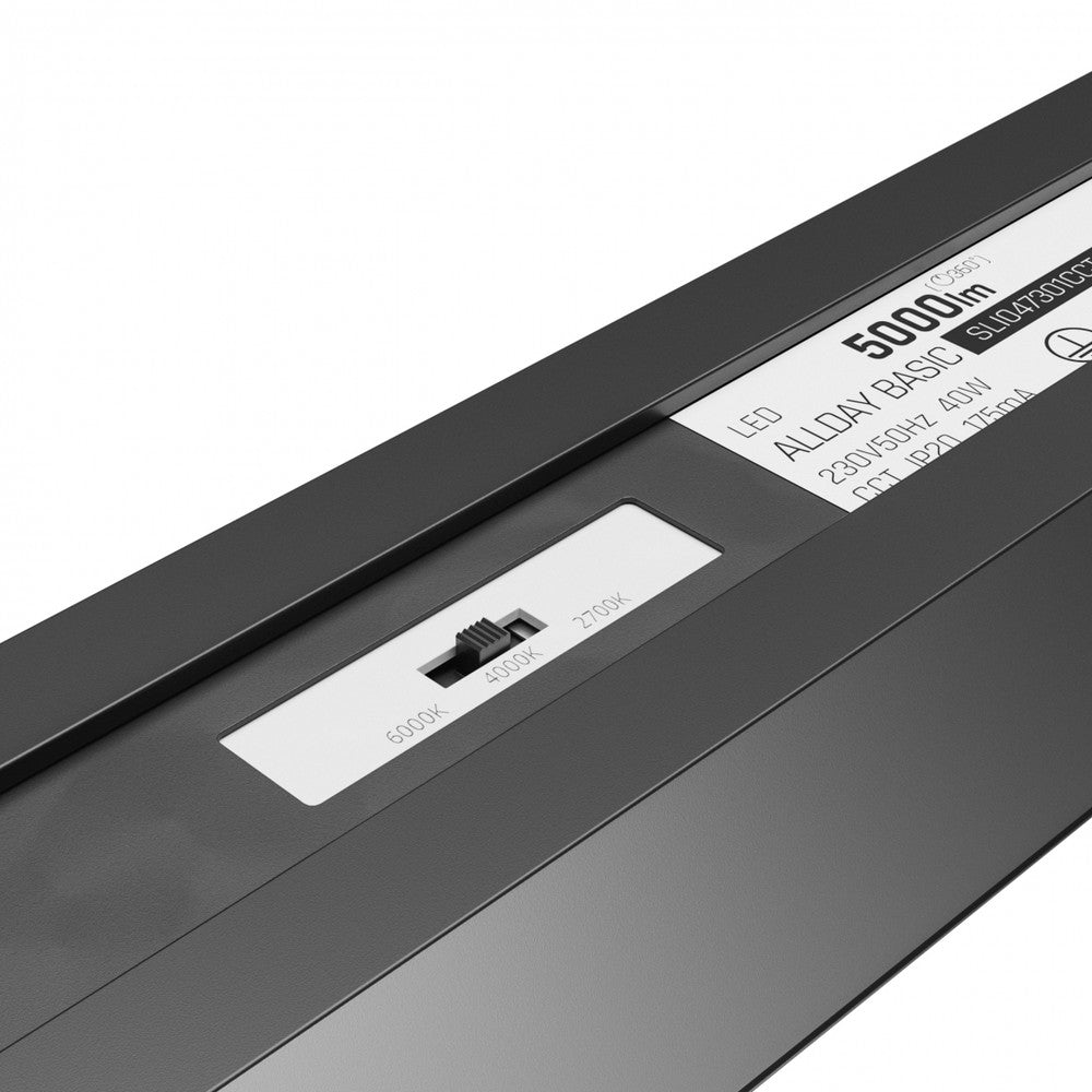 Allday Basic 40W LED Lysstofrør - Sort, 230V, IP20, 1203x42x37mm, 4000lm, RA80, 5 års producentgaranti