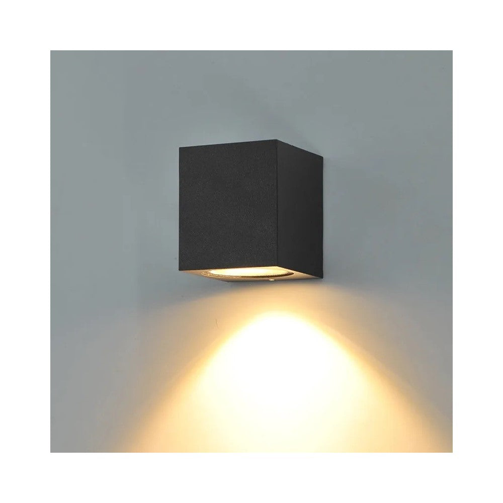 LEDlife Sort Firkantet Væglampe 3W til Inde/Ude IP65 Inkl. Lyskilde - Effekt 230V 330lm RA80