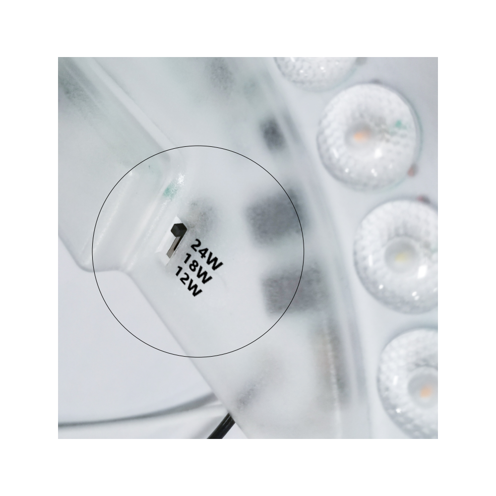 24W LED indsats med linser, flicker free - Ø21,5 cm, CCT 5i1, erstat G24, cirkelrør og kompaktrør - 2600lm, RA86, 230V entrébelysning