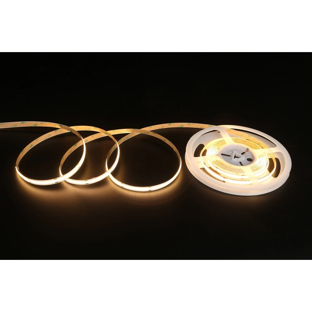 12W/m COB-LED strip - 5m, IP20, 480 LED pr. meter, 24V, COB LED, RA95 - Hvidt lys, høj farvegengivelse