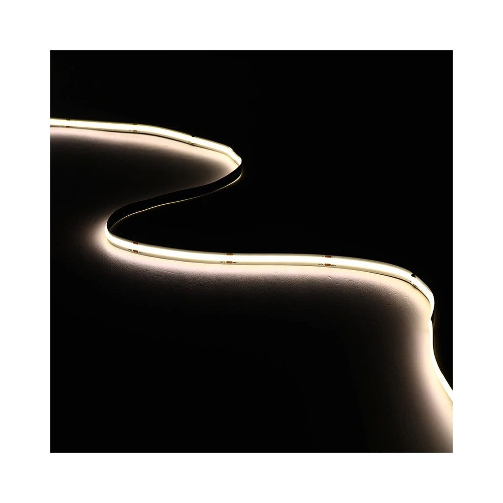 12W/m COB-LED strip - 5m, IP20, 480 LED pr. meter, 24V, COB LED, RA95 - Hvidt lys, høj farvegengivelse