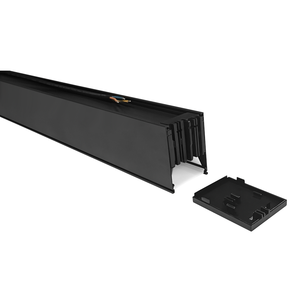 36W LED loftlampe til kontor - Sort, 120 lm/W, 120 cm, inkl. wireophæng, RA80