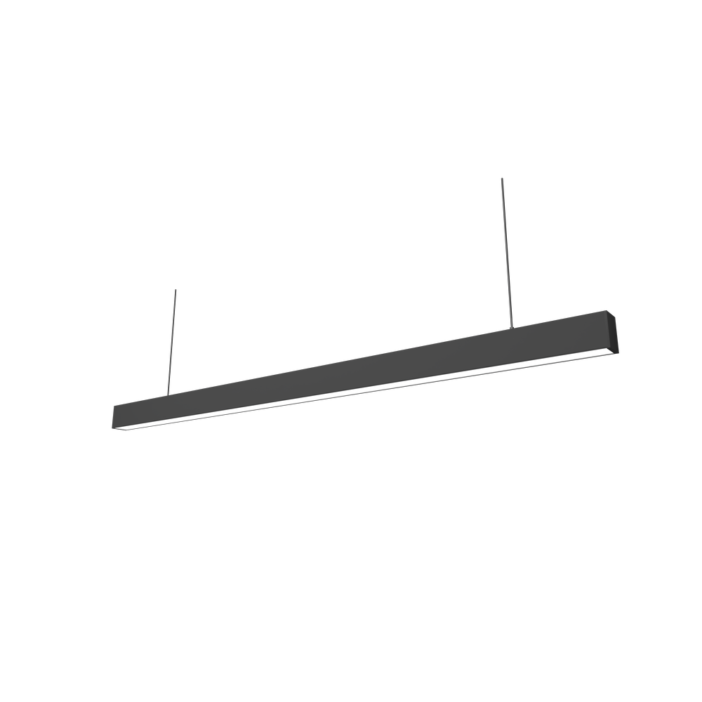 36W LED loftlampe til kontor - Sort, 120 lm/W, 120 cm, inkl. wireophæng, RA80