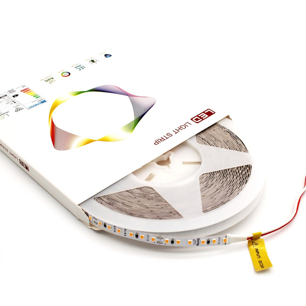 10m LED strip RA98, 10W/m - IP20, 24V, 120 LED pr. meter - Hvidt lys med høj farvegengivelse