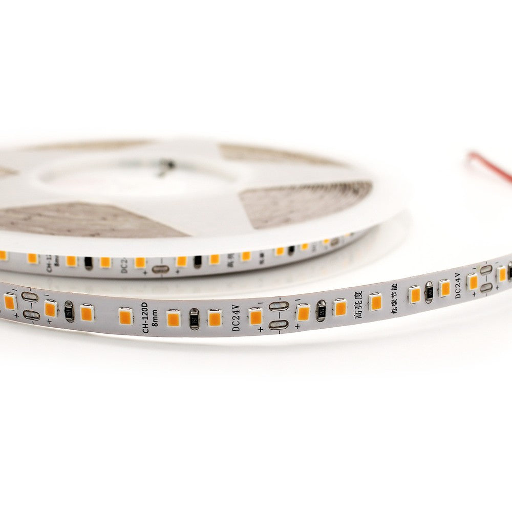 10m LED strip RA98, 10W/m - IP20, 24V, 120 LED pr. meter - Hvidt lys med høj farvegengivelse