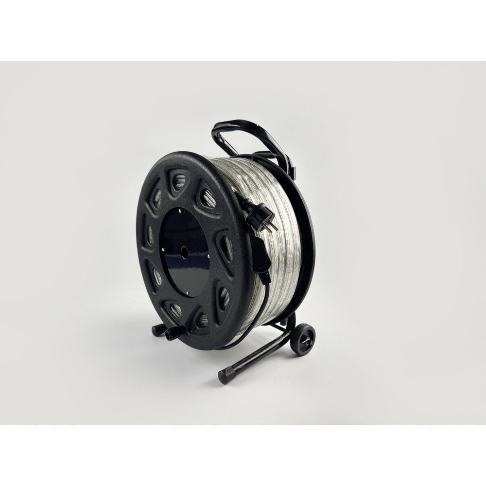 50m 360° LED strip arbejdslys på tromle - 230V, IP67, 360 LED/m, 12W/m, 1500 lm/m, 600W, 75000lm