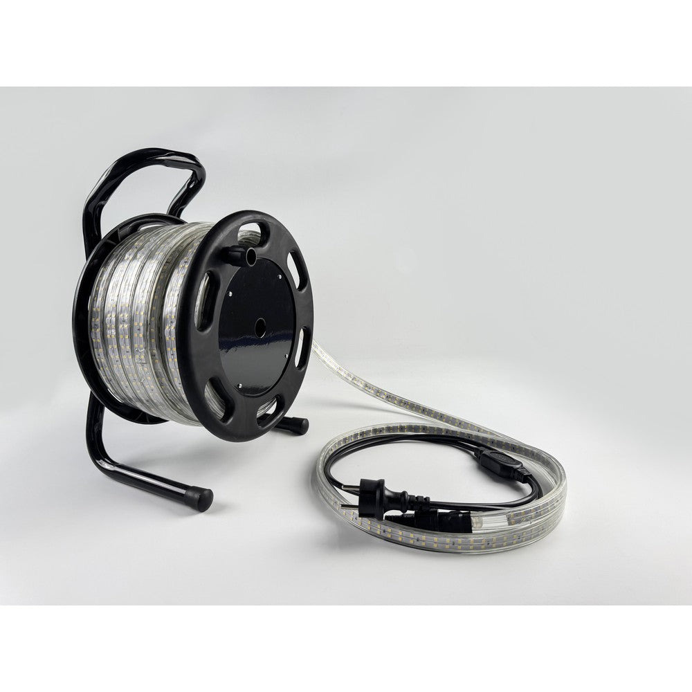 50m 360° LED strip arbejdslys på tromle - 230V, IP67, 360 LED/m, 12W/m, 1500 lm/m, 600W, 75000lm