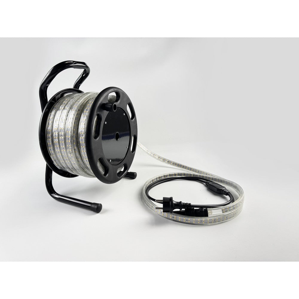 50m 360° LED strip arbejdslys på tromle - 230V, IP67, 360 LED/m, 12W/m, 1500 lm/m, 600W, 75000lm