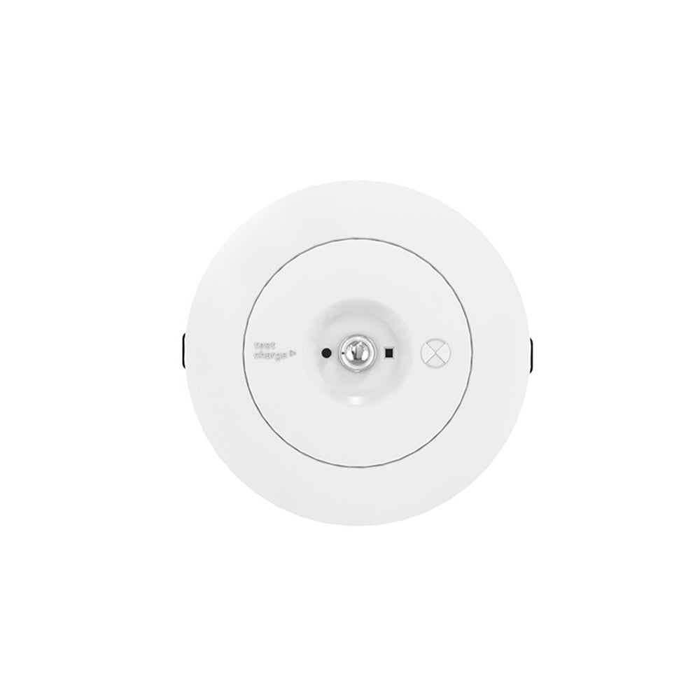 LED nødbelysning spot til loft, 3W - 3 timers batteri, Philips LED, Hvid - Ø7,5-12,5cm, 230V, 360lm