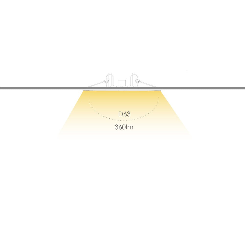LED nødbelysning spot til loft, 3W - 3 timers batteri, Philips LED, Hvid - Ø7,5-12,5cm, 230V, 360lm