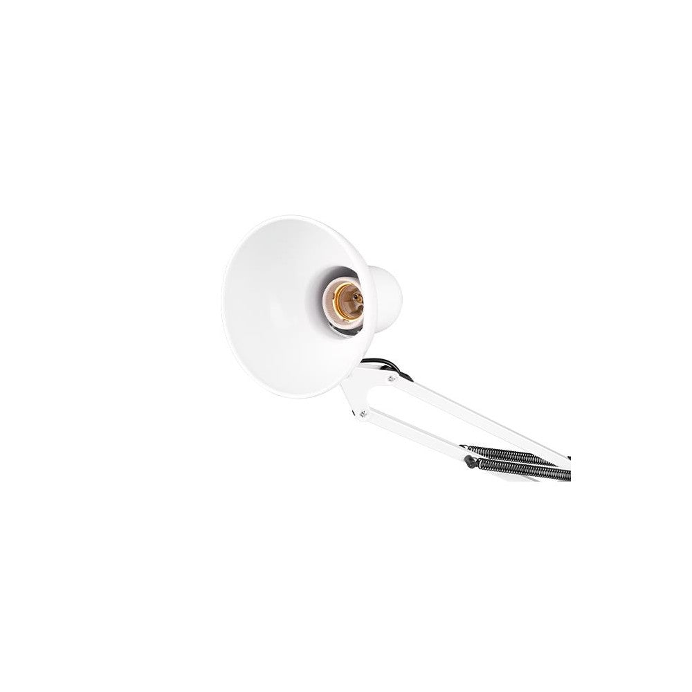 Arkitektlampe Hvid bordlampe med 1,1m ledning - E27 fatning, max 60W (lys ikke inkluderet)