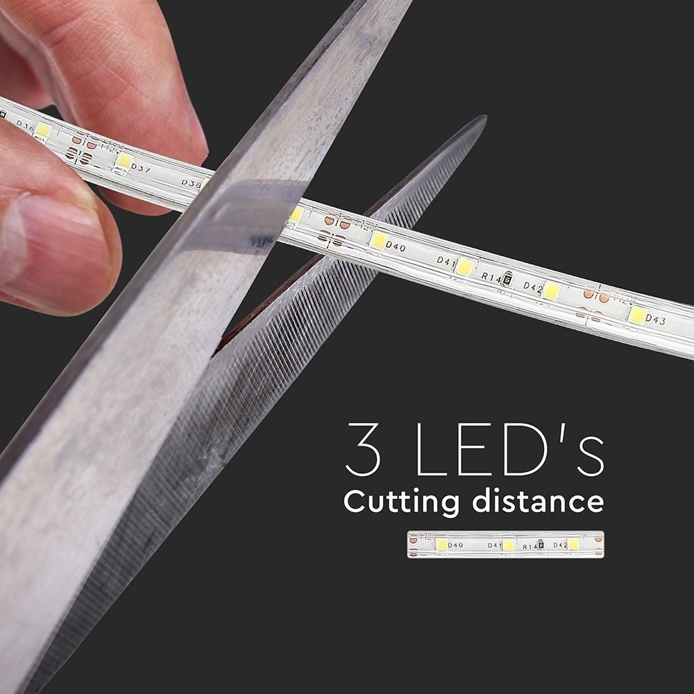 V-Tac 3,6W/m stænktæt LED strip - 5m, IP65, 60 LED pr. meter, 400lm/m, RA80