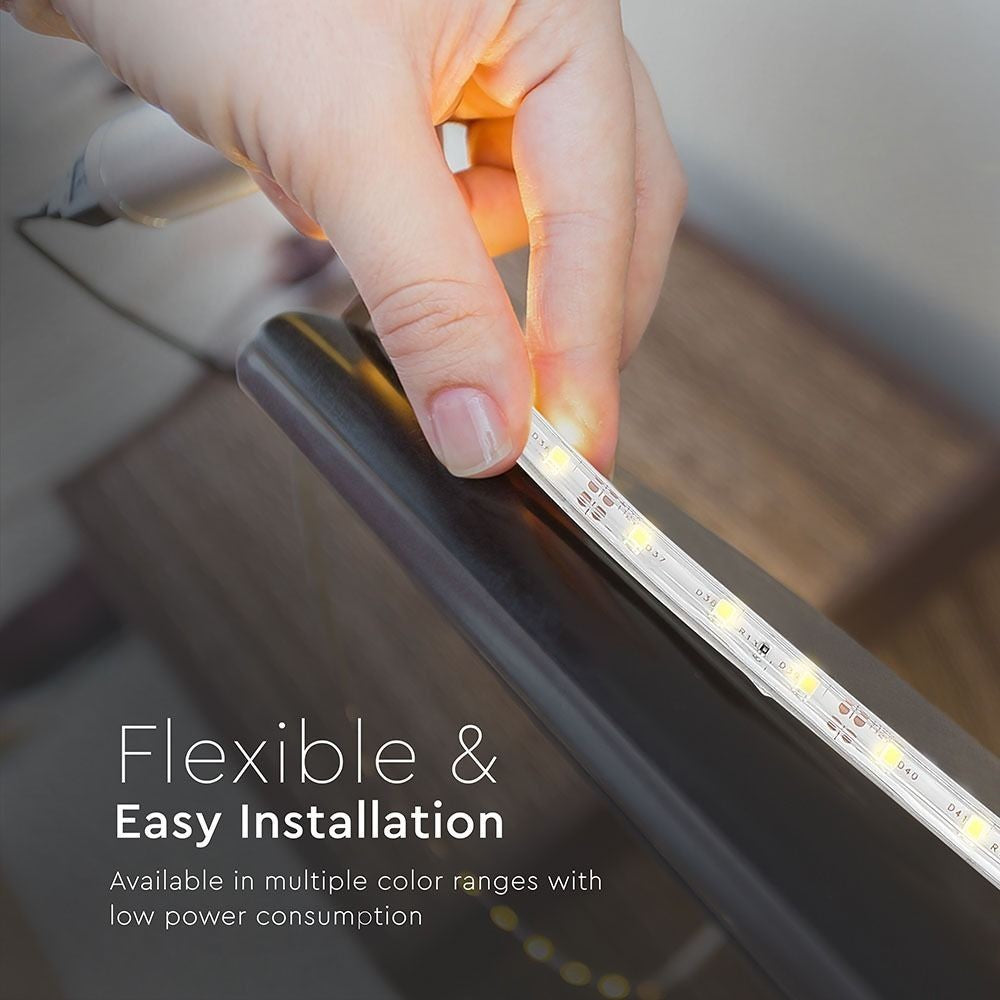 V-Tac 3,6W/m stænktæt LED strip - 5m, IP65, 60 LED pr. meter, 400lm/m, RA80