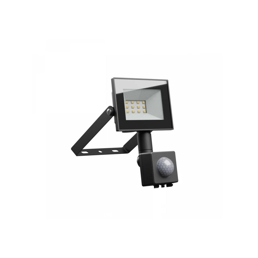 Noctis Lux lyskaster 10W Varm hvid IP44 sort med PIR sensor - 230V, 750lm, 94x150x53mm