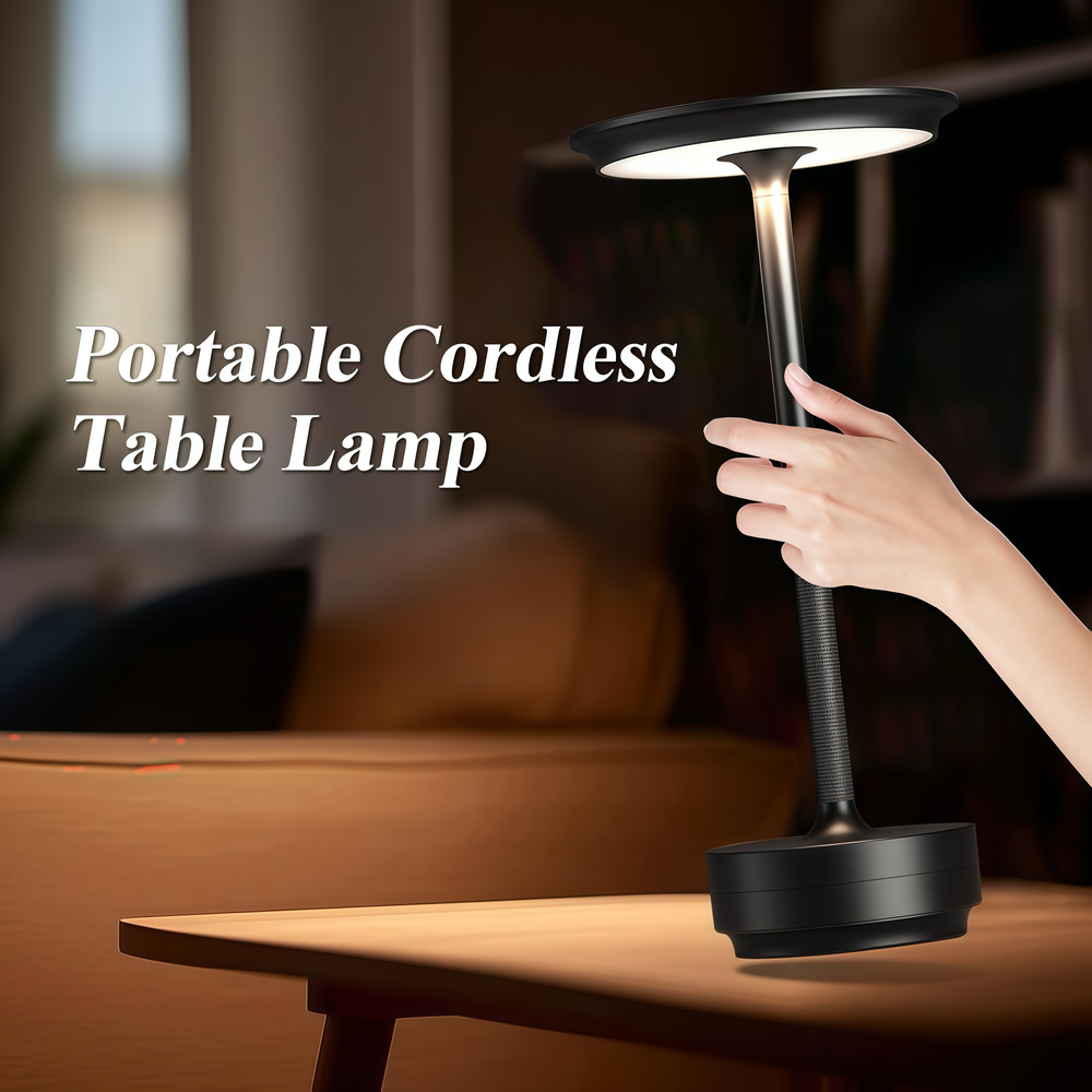 Sort LED bordlampe med touch-dæmpning og justerbar farvetemperatur (CCT) - 5W, 500lm, RA80, IP20