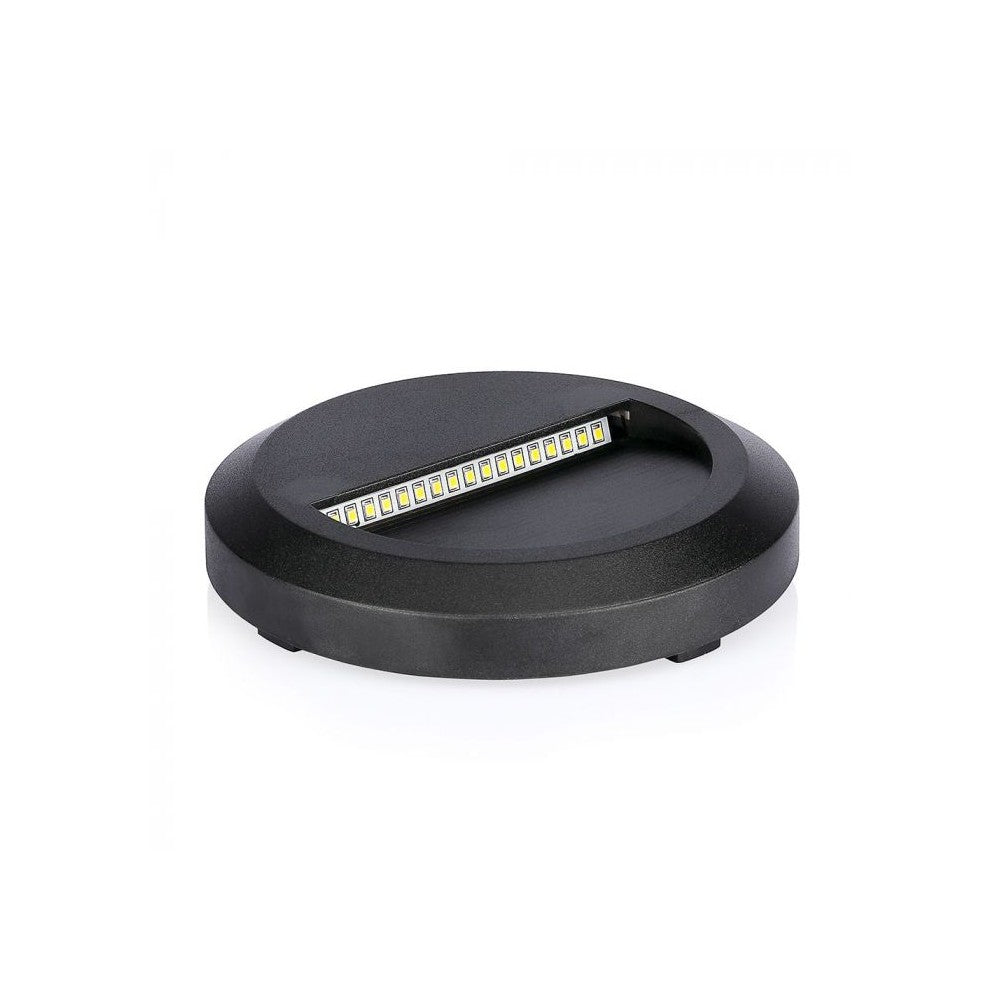 V-Tac 2W LED trappebelysning - Sort, IP65 udendørs, 230V, 80lm, RA80