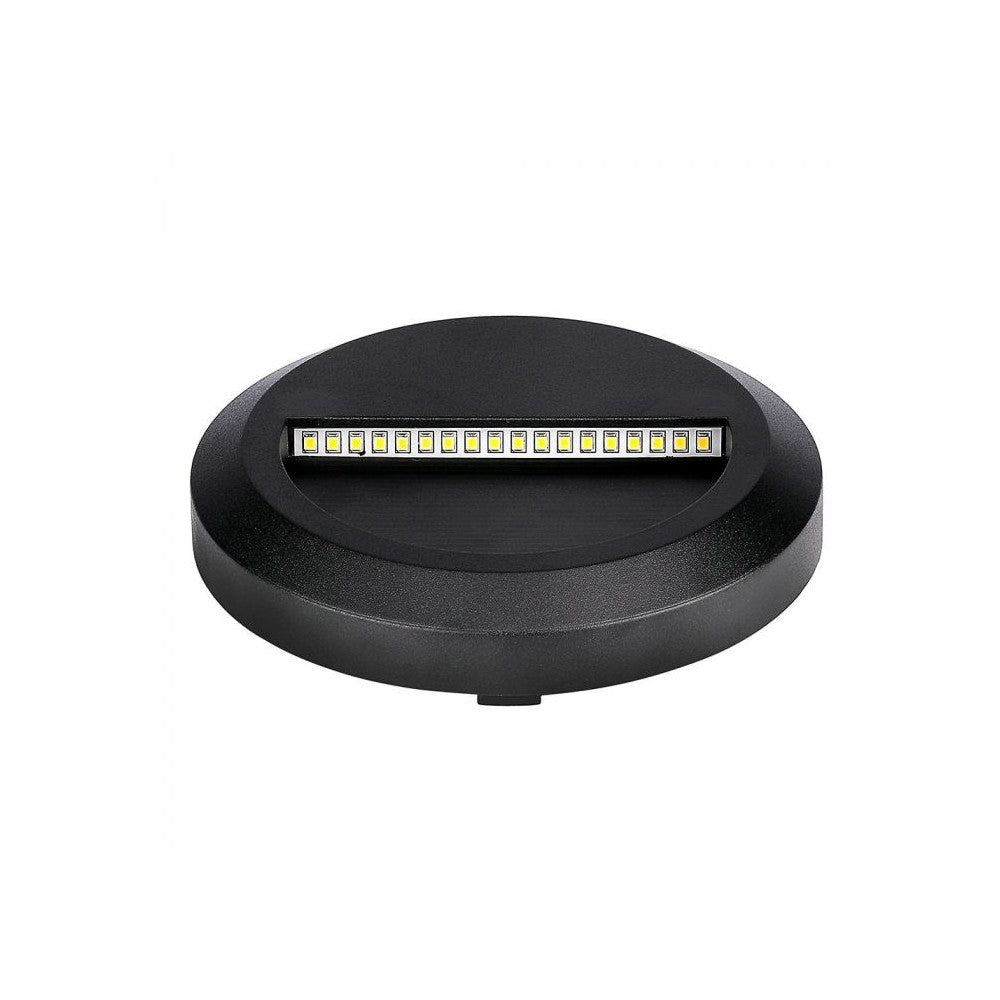 V-Tac 2W LED trappebelysning - Sort, IP65 udendørs, 230V, 80lm, RA80