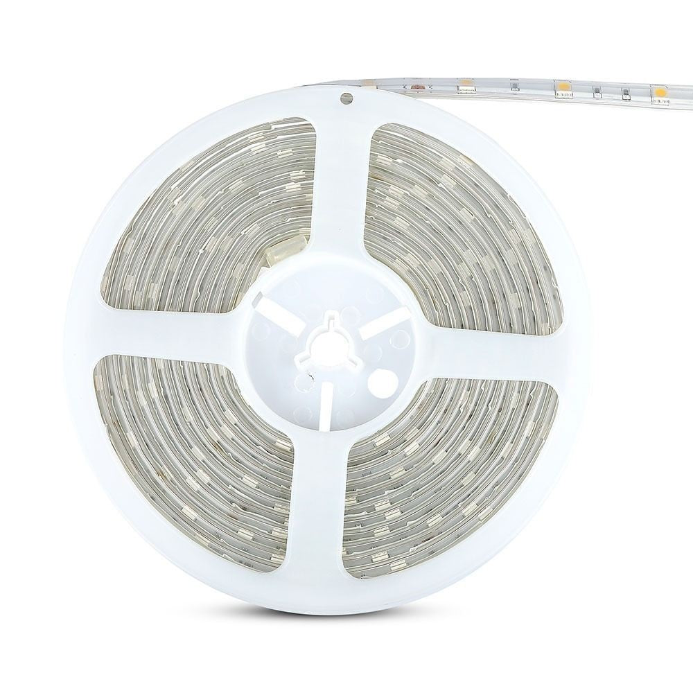 V-Tac 4,8W/m stænktæt LED strip - 5m, IP65, 30 LED pr. meter, 12V, RA80