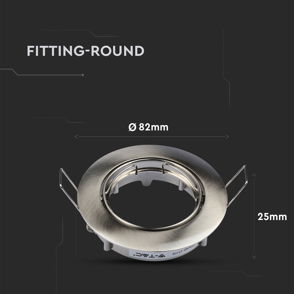 Rund GU10 lampe i satin nikkel - stilfuldt og moderne design til din belysning