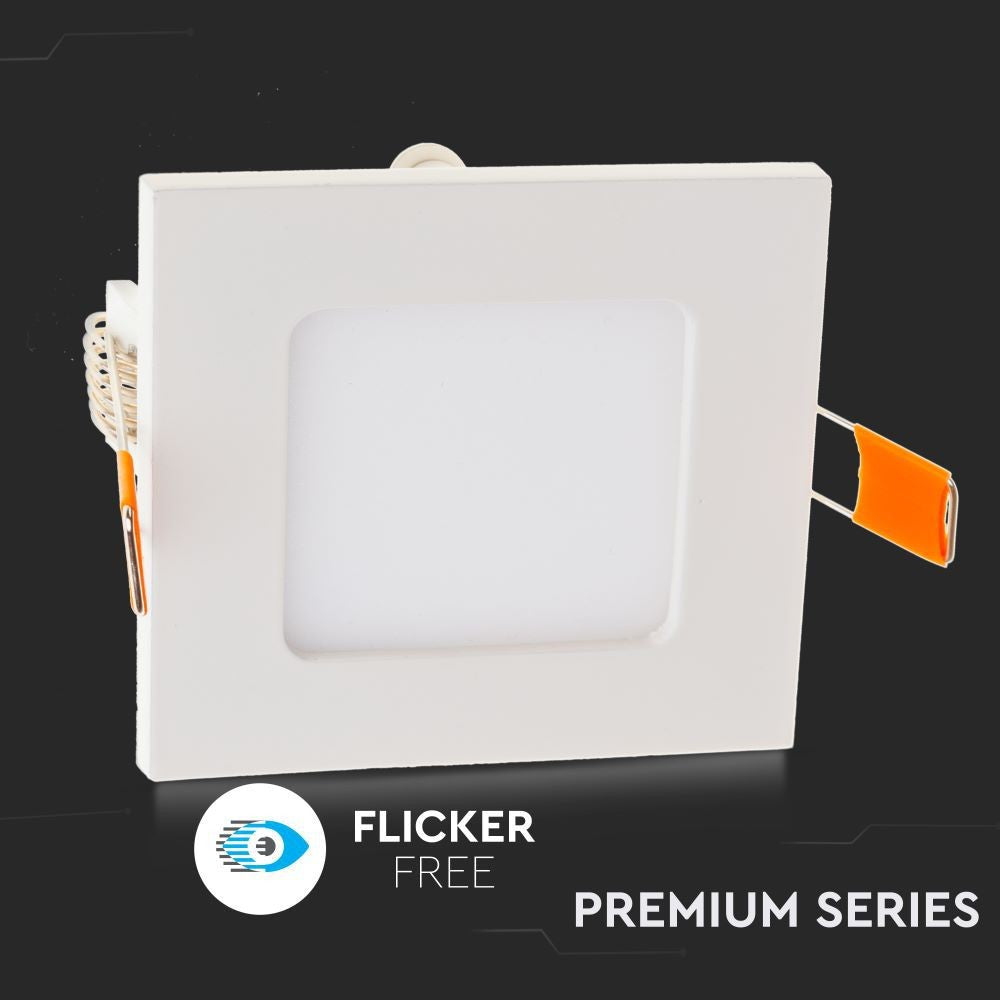 6W LED Premium Panel - 3000K, kvadratisk panel med høj kvalitet og varmt hvidt lys