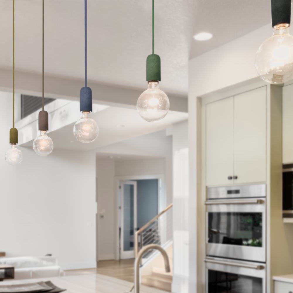 E27 Beton Pendel Lampe - Grøn - Moderne og stilfuld lampe til din indretning