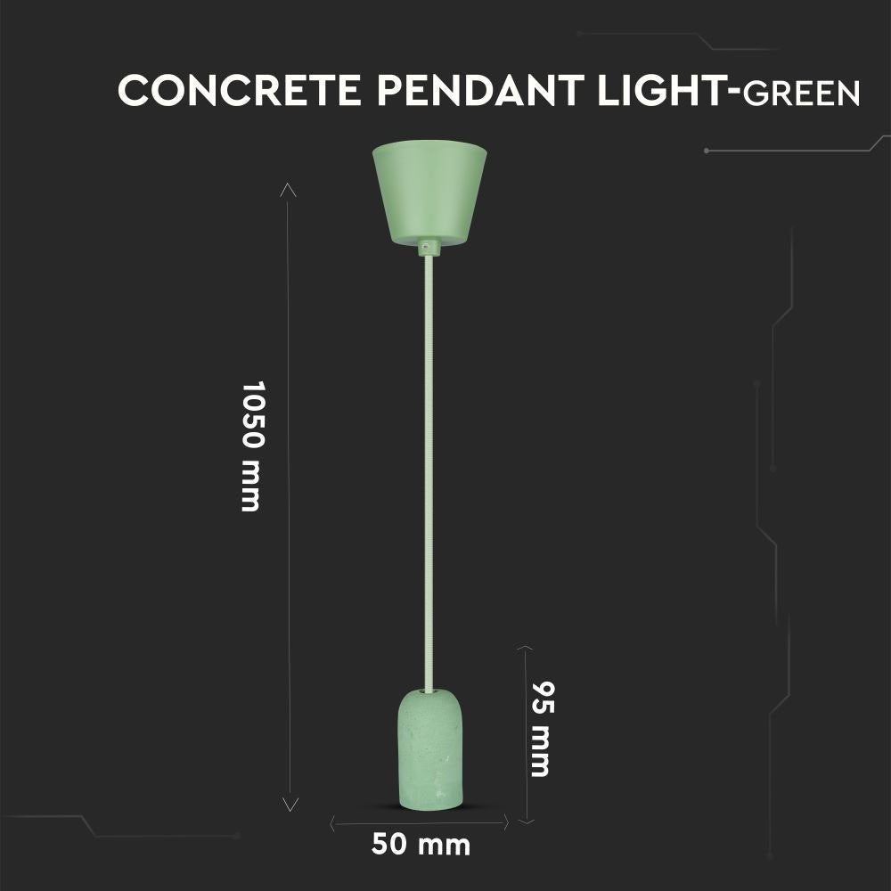 E27 Beton Pendel Lampe - Grøn - Moderne og stilfuld lampe til din indretning