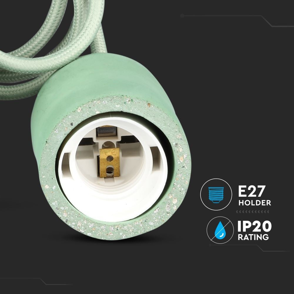 E27 Beton Pendel Lampe - Grøn - Moderne og stilfuld lampe til din indretning