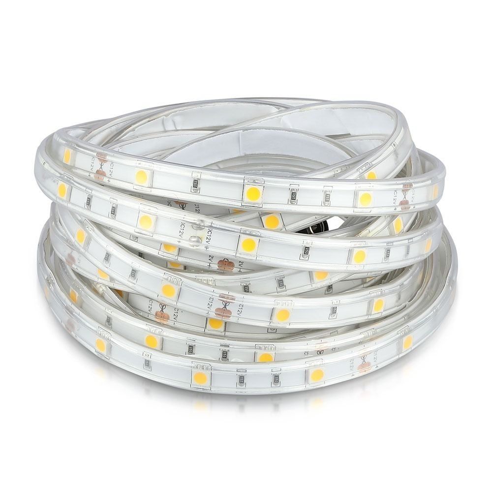 V-Tac 4,8W/m RGB vandtæt LED strip – 5m, 30 LED pr. meter, 400lm/m, 12V, IP65