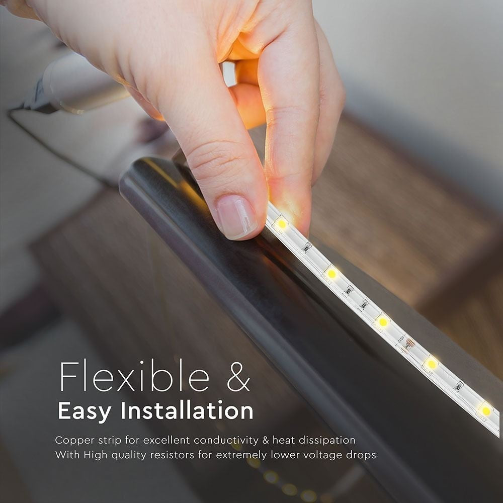 V-Tac 4,8W/m RGB vandtæt LED strip – 5m, 30 LED pr. meter, 400lm/m, 12V, IP65