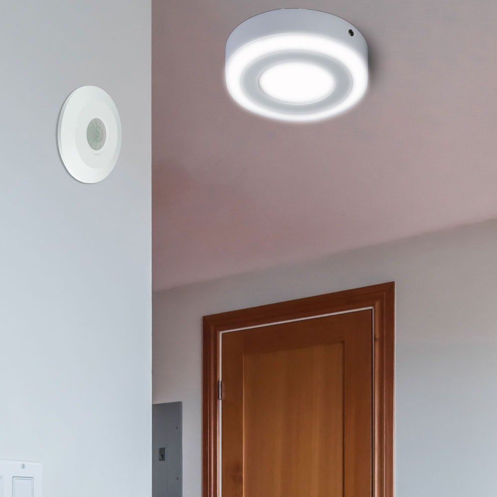 PIR Loftsensor (flad) - Maks: 1000W LED - Automatisk Bevægelsessensor til Loftmontering - Ideel til LED-belysning op til 1000W