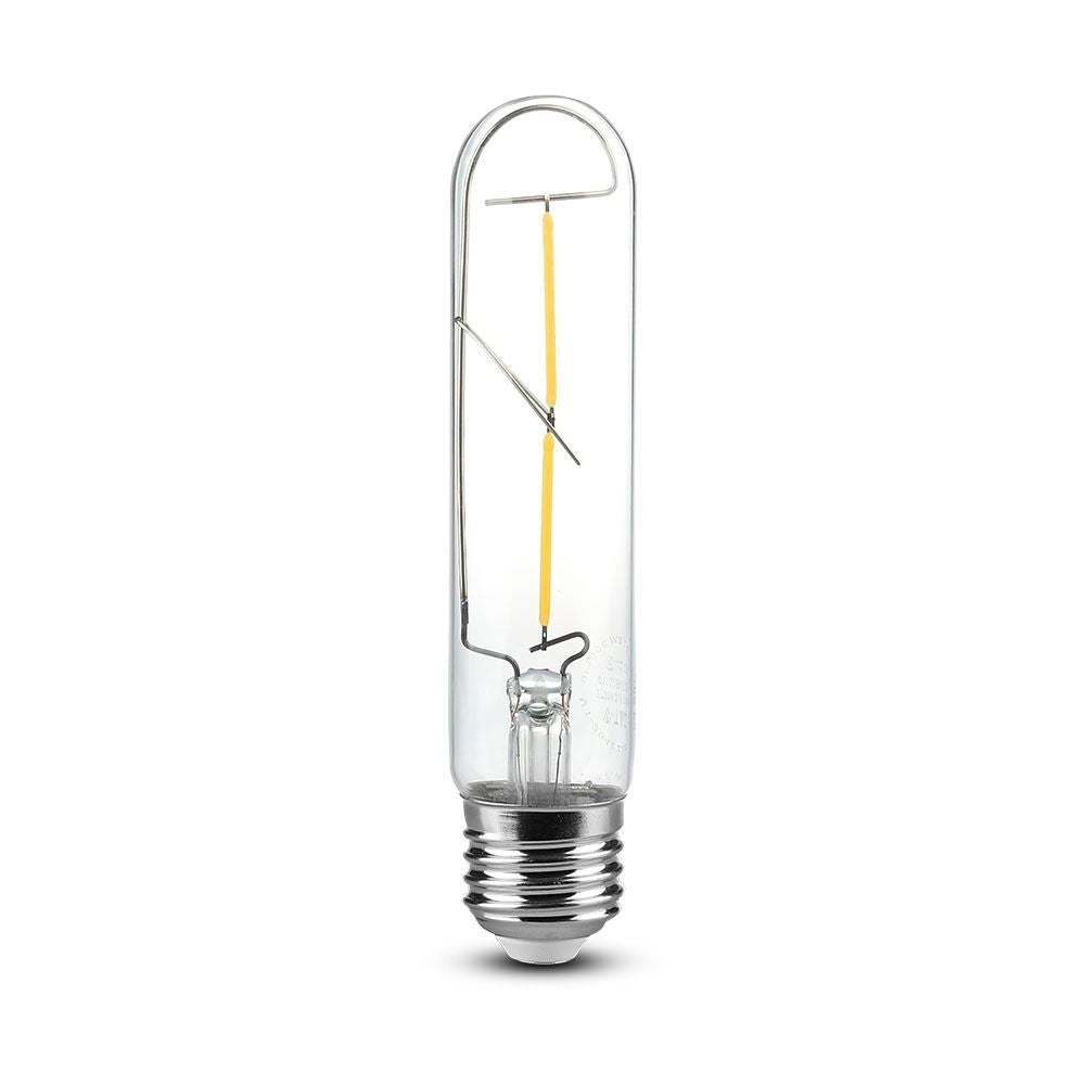 V-Tac 2W LED pære - Kultråd, T30, E27 - Erstatter 20W - 200lm - Energieffektiv belysning til dekoration og stemning