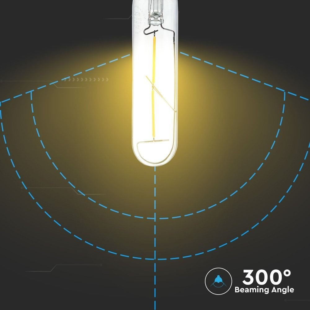 V-Tac 2W LED pære - Kultråd, T30, E27 - Erstatter 20W - 200lm - Energieffektiv belysning til dekoration og stemning